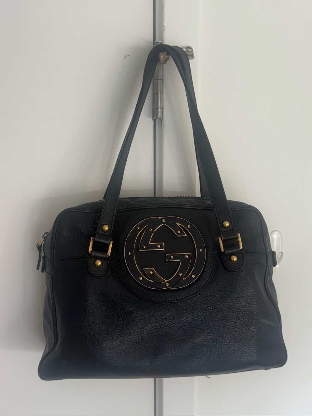 Gucci Vintage Tom Ford Era Interlocking G Blondie Black Leather
